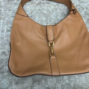 Camel Brown Leather Hobo Bag
